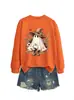 Amazon Wish Estación Europea Moda Nueva Divertida Sudadera con Capucha de Manga Larga Floral Retro Fantasma Mago para Mujer Comercio Exterior
