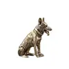 Perro Militar de Latón Perro Pequeño Lobo Perro Perro del Zodiaco Creativo Decoración de Escritorio de Oficina Adornos Perro de Latón Mascotas de Té Manualidades