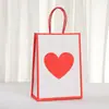 Dia dos Namorados Sacola de Presente Amorosa Sacola de Embalagem de Compras Sacola de Papel Kraft Transfronteiriça Impressão Sacola de Presente para Festa Atacado