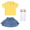 Fantasias de Cheerleading para Performance Infantil, Fantasias de Dança Arco-Íris para Crianças Pequenas, Conjunto de Uniformes para Reunião Esportiva Escolar
