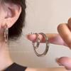 Pendientes de plata S925 con forma de anillo exagerada, estilo europeo y americano, sencillos, de estilo frío, cuadrados, redondos y colgantes, con un sentido avanzado, al por mayor.