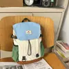 Mochila de Moda Estilo Coreano para Niños, Mochila Pequeña Versátil y Elegante con Bloques de Color para Exteriores, Mochila Escolar para Bebés de Niñas de Jardín de Infancia, Moderna