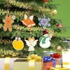 Adornos Colgantes Navideños Transfronterizos 48 Piezas Artesanías Navideñas de Madera sin Terminar Adornos Colgantes para Colorear DIY Adornos Colgantes para Árbol de Navidad