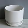 Vaso de Cerâmica Simples Transfronteiriço para Flores Suculentas com Prato Criativo Nórdico Simples para Casa Recipiente de Vaso para Plantas Verdes
