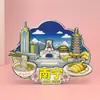 Ímãs de Geladeira 3D de Madeira de Guangxi Nanning com Marcos Turísticos de Cidades Tendência Nacionais, Ímãs de Geladeira de Souvenir de Cidade