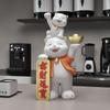 Gato de la Fortuna Regalo Grande de Pie Atrae Riqueza y Tesoro Adorno de Gato Sala de Estar Recepción Decoración Artesanal Regalo de Apertura de Nueva Tienda