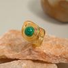 Explosões transfronteiriças colar pulseira brincos de pedra natural verde design de nicho conjunto de joias banhado a ouro 18K joias da moda