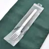 Cuchillo, Tenedor y Cuchara de Vajilla con Mango de Clip de Remache Transfronterizo, Vajilla de Acero Inoxidable Amazon, Cuchillo, Tenedor y Cuchara para Bistec Occidentales, Vajilla de Hotel