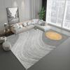 Alfombra de Sala de Estar de Terciopelo con Bucle Estilo Moderno de Lujo Ligero Simple Área Grande Alfombra Completa para Mesa de Centro Alfombra de Piso Antideslizante Absorbente Alfombra para Pies