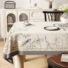 Mantel vintage estilo francés, impermeable y resistente al aceite, lavable, mantel rectangular, estilo de mediados de siglo, lujo ligero, mantel de comedor con ambiente de alta gama