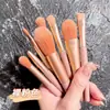 Seleccionar estrictamente 7 juegos de brochas de maquillaje de pelo suave, brocha para sombra de ojos, brocha para rubor, brocha para polvo, brocha para cejas, brocha para base, herramienta de brocha para iluminador y corrector