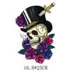 Crânio transfronteiriço Halloween Hot Stamping Sticker T-shirt Impressão Hot Stamping Padrão Transferência Térmica Logotipo Hot Stamping Sticker Hot Stamping Picture