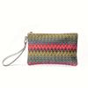 Nuevo Clutch de Paja Tejida para Mujer, Monedero de Mano Tejido Clásico Retro, Lápiz Labial, Bolsa Portátil de Almacenamiento para Teléfono Móvil