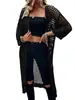 2025 Transfronterizo Bikini Verano Nuevo Vestido Cárdigan Moda Femenina Sexy Simple Tejido de Malla Calado Playa
