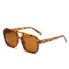 2021 Nuevas Gafas de Sol Cuadradas de Doble Puente Retro Personalizadas de Película Oceánica Celebridad de Internet Multicolor Coloridas Gafas de Sol para Mujer