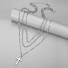 Joyería transfronteriza personalizada colgante de cruz de acero de titanio collar apilado multicapa femenino cadena de clavícula nicho sentido del diseño