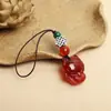 Wang Tao Flor Raposa Pequena Pingente de Corrente para Celular Ágata Natural Calcedônia Pingente de Pen Drive Pingente para Bolsa de Mulher Chaveiro Venda por Atacado