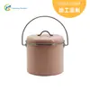 Contenedor de Compostaje de Residuos de Cocina Personalizado de 5L, Hierro Galvanizado con Tapa y Contenedor de Fermentación con Carbón Activado, Compostador Orgánico para Jardinería