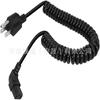 Cable de alimentación en espiral hembra de 3 clavijas, cable de alimentación de CA, cable de enchufe conector de 18 AWG de 8 pies