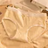 Calcinha Feminina Jacquard de Algodão Cintura Média Popular na Internet para Meninas Ins Estudantes Confortável Respirável Amiga da Pele