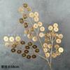 Flor artificial de hoja dorada, flor de plástico, arreglo floral para decoración de bodas, material para cubo de Año Nuevo, flor de Año Nuevo con borde cruzado