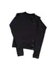 Suéter de otoño de manga larga con botón diagonal estilo INS transfronterizo, elástico, Y2K, versátil, camiseta base, camiseta de color liso, top fino