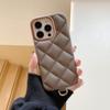 Estilo Tweed Metal Cámara Correa de Cuero Funda para Teléfono Adecuada para Iphone16/17Proamx Patrón de Diamantes