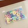 100 Piezas Gomas para el Cabello de Margarita Sencillas Empaquetadas en Bolsa Bandas de Goma de Nylon Coloridas Anillos de Toalla Accesorios de Cabello de Moda Cuerdas para el Cabello Lote
