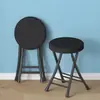 Silla Plegable Taburete Pequeño Uso en Casa Taburete Plegable Resistente Taburete Alto Taburete Sencillo con Respaldo Taburete Redondo Portátil