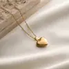 Collar con Colgante de Corazón de Amor Tridimensional de Doble Cara en Acero Inoxidable Letra Te Amo Regalo de San Valentín