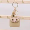 Novo Estilo Ins Desenho Animado Criativo Camada Dupla Couro Coruja com Franja Porta-moedas Bolsa para Fone de Ouvido Bluetooth Acessórios para Pendurar