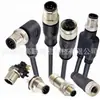 Conector Impermeable M12 Ethernet Blindado Enchufe de Aviación con Cable Moldeado por Inyección 34568 Núcleos 12 Pines 17 Agujeros