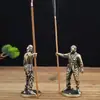 Suporte de Incenso de Liga de Soldado Retrô Artesanato Tecnologia Modelo de Soldado Feito à Mão Peça de Xadrez de Jogo de Tabuleiro Ornamentos Brinquedo Presente