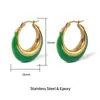 Pendientes Geométricos Circulares Retro Transfronterizos Europeos y Americanos Justop Pendientes de Esmalte de Goteo de Alta Gama Pendientes de Moda con Esmalte de Goteo