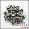 Cuentas planas de 6MM8MM color de retención de alta temperatura color de galvanoplastia vidrio de cristal de alta calidad cuentas de rueda fabricantes soporte pequeño lote mixto