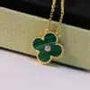 Collar de Trébol de Cuatro Hojas Versión de Alta Gama V-Gold con Diamantes, Artesanía de Precisión CNC, Baño Grueso de Oro de 18 Quilates, Regalo de Trébol de la Suerte para Novia