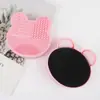 Caja Limpiadora de Silicona con Forma de Oso, Caja Limpiadora para Brochas de Maquillaje, Esponja de Limpieza en Seco para Pinceles de Sombra de Ojos, Almohadilla Limpiadora de Silicona para Herramientas de Belleza