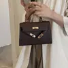Bolso bandolera de hombro retro de lujo ligero para mujer, moda 2026, nuevo bolso cuadrado tipo Kelly coreano, simple