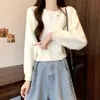 Blusa de tricô plissada estilo coreano transfronteiriça, moda feminina, nova coleção outono 2026, design doce e macio, suéter de puxar
