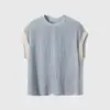 Técnica de Costura Tridimensional Suave y Elegante, Silueta Ligeramente de Línea A, Mangas Cortas tipo Capa, Camiseta de Seda, Nuevo Estilo de Verano 2026 para Mujer