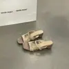 Sandalias de verano Chuyuji para mujer, estilo coreano, planas, destalonadas, transpirables, casuales, para exteriores, con tiras, a la moda y frescas