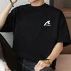 Camiseta de algodão pesado americana 260g manga curta masculina verão meia manga solta tendência camiseta de algodão roupas estampadas