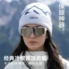 Gorro de tricô com estampa de letras estilo americano para mulheres, novo modelo 2026, chapéu para caminhada, à prova de frio e quente, gorro de puxar, afina o rosto, touca, chapéu para clima frio