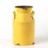 Jarrón Antiguo Jarrón Vintage Maceta Flores Secas Estilo Europeo Maceta de Hierro Vintage Cubo de Piso Olla de Hierro Jarrón de Hierro