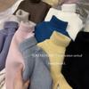 [en stock] Cuello alto de invierno para niña Joker Infantil Suave Ceroso Cálido Camisa con forro Estilo extranjero para niña