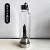 Botella de agua de cristal con forma hexagonal, de vidrio natural, rosa, morado y blanco, con alto contenido de boro, para té, venta al por mayor.