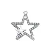 Pendente Estrela de Cinco Pontas de Liga de Diamante da Moda Acessórios para Joias DIY Brincos Colar Pulseira Chaveiro Pingente