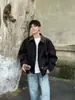 Chaqueta de solapa de patchwork de cuero deconstruido estilo americano para hombre y mujer, nuevo estilo de granero de otoño, fresca y holgada, con un toque de alta gama