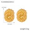 Europa y Estados Unidos venta caliente transfronteriza talla anillo aretes de flor hueca acero titanio chapado oro 18K aretes exagerados joyería mujer