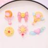 Dibujo Animado Color Transparente Hermosa Niña Varita Mágica Escudo diy Accesorios de Resina Pegamento en Crema Carcasa de Teléfono Móvil diy Material
